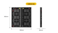 Écran LED couleur SMD 3-en-1 Ti960 à 30 % d'économie d'énergie, 960x960mm, pour installation fixe extérieure, maintenance frontale, IP65