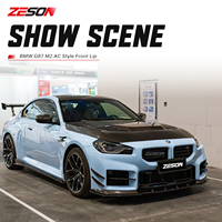 ZESON Lame de pare-chocs avant en fibre de carbone sèche style AC pour BMW M2 G87 Competition XDrive Coupé 2023+