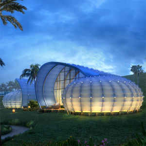 Tiendas de campaña de lujo con forma de caracol, estructura de membrana tensada de PVDF para hoteles, arquitectura de casas de campo y <span class=keywords><strong>cabañas</strong></span> de camping. - Product Image 2