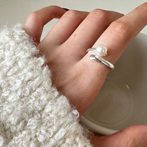 Anelli Aperti di Alta Qualità all'Ingrosso, Anelli Regolabili alla Moda con Perle Vintage e di Tendenza per Donne - Product Image 2