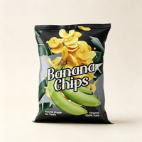 Sacs personnalisables à fond plat avec multiples impressions, adaptés aux chips, chips de banane et autres snacks