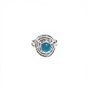 Bague artisanale en argent sterling 925 avec calcédoine bleue, bijoux de créateur faits à la main pour femmes, vente en gros JAIPUR SILVER - Product Image 1