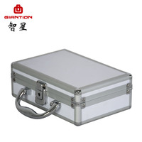 Mini étui en métal rigide argenté de voyage, boîte de rangement des outils en aluminium, mallette de transport avec eva, livraison gratuite