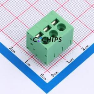 MX205V-5.0-03P-GN01-Cu-A Spring Terminal Block Through hole Component (THT),P=5mm Connector 1x3P 5mm Green Through Hole - Product Image 1