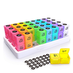 Organizador Portátil <span class=keywords><strong>de</strong></span> Pastillas, Caja Organizadora <span class=keywords><strong>de</strong></span> Pastillas Matutinas y Vespertinas, Almacenamiento <span class=keywords><strong>para</strong></span> 7 Días, 32 Compartimentos, Empaque <span class=keywords><strong>para</strong></span> <span class=keywords><strong>Viajes</strong></span> - Product Image 1