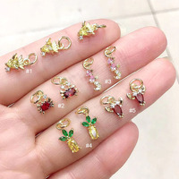 Phụ Kiện Trang Sức Hình Động Vật Đá Cubic Zirconia Nhỏ Cz8458 Mặt Trang Sức Hình Chú Cua Nhỏ Dễ Thương Cz Micro Pave Crab Tôm Sea Horse Charms