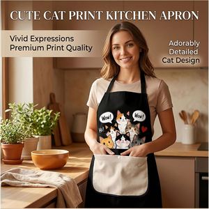 Custom Printed Home <b>Kitchen</b> <b>Apron</b> with Removable Hand Towels Waterproof BBQ Baking Cooking Chef <b>Aprons</b> - Product Image 3