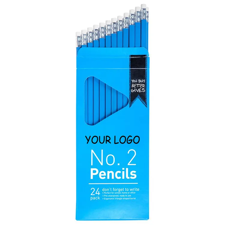 Studenti articoli scolastici HB 2B set di matite in gomma lapiz matite di cancelleria stampate personalizzate per bambini