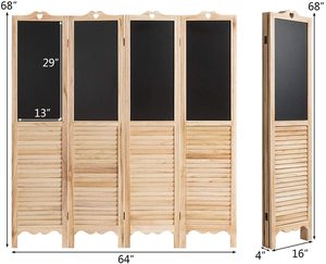 Decorative 4 Panel Chalkboard Panels Indoor <strong>Room</strong> for Bedroom Living <strong>Room</strong> Wood Screen <strong>Room</strong> <strong>Divider</strong> - Product Image 5