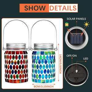 Lámpara Solar LED de Jardín con Mosaico de Vidrio Estilo Bohemio, con Control Remoto IP44, para Decoración de Patio, Césped, Terraza y Árboles - Product Image 5