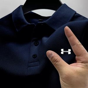 Kaos Polo Pria Terbaru Musim Panas Warna Solid Kasual Fashion <span class=keywords><strong>M</strong></span> Bermerek Kaos Dropshipping Logo Custom - Product Image 3