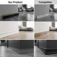 Zócalo de Pared de Aluminio con LED, Moldura Decorativa |   Perfil de Tira de Luz LED Metálica para Decoración de Interiores 6cm 8cm 10cm 12cm 15cm