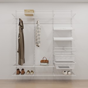 Hệ thống tủ quần áo mô đun bằng kim loại bán buôn, tùy chỉnh, phòng thay đồ tự lắp ráp, hệ thống kệ quần áo tự làm cho kệ tường, đồ nội thất - Product Image 1