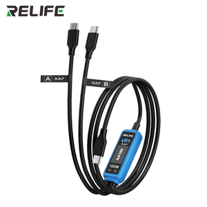 อะแดปเตอร์ชาร์จเร็ว RELIFE <span class=keywords><strong>XA7</strong></span> หน้าจอดิจิตอล 1 ต่อ 2 กำลังไฟ 100W พร้อมระบบตรวจสอบแบบเรียลไทม์ รองรับโทรศัพท์มือถือระบบปฏิบัติการ Android และ iPhone ช่องเสียบ Type-C - Product Image 3