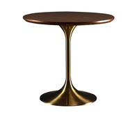 Ensemble de table à manger compacte moderne pour 2 à 4 chaises, table buffet blanc et or, construction en fer et bois, meubles durables pour café