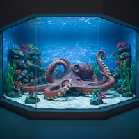 Modèle d'animal marin grandeur nature, statue d'octopus animatronique, animal marin pour aquarium, mousse, utilisation intérieure/extérieure, océanarium