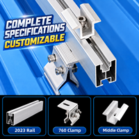 Rail solaire en alliage d'aluminium avec support de connecteur de rail pour système de support de panneaux solaires à grande échelle