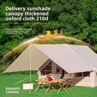 Tente de toit gonflable pour camping extérieur, abri multi-personnes, imperméable, coupe-vent, avec cheminée, quatre saisons, double couche, montage rapide