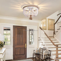 Lustre moderne en bois perlé à LED, luminaire de plafond, décoration intérieure, alimentation CA, IP65, certifié SAA, montage en surface, base en métal, interrupteur