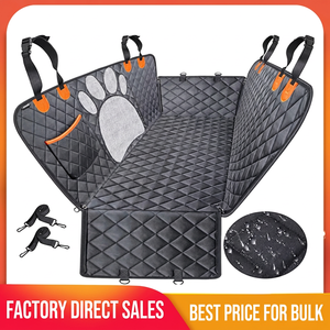 Funda Impermeable para Asiento de Coche para Perros, Hamaca para Asiento Trasero Completo con Bolsillo con Estampado de Huellas de Patas - Product Image 5