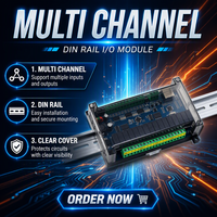 Módulo de Control de E/S de Relés con 12 Entradas Digitales, 16 Salidas de Relé, RS485+Ethernet Modbus RTU/TCP, Placa de Relés de 16 Canales, DC9-48V, Riel DIN