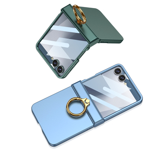 เคสโทรศัพท์ Galaxy Z Flip 5 6 Flip 7  วัสดุ PC พร้อมวงแหวนโลหะและบานพับ สำหรับ Samsung Galaxy Z Flip 7 Flip 6 5 4 - Product Image 3