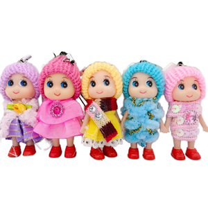8cm Mini <b>Vinyl</b> Cartoon Doll Light Keychain with Mobile Phone Pendant Durable Wedding Gift for Girls - Product Image 2