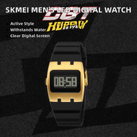 SKMEI Nouvelle Arrivée Montre Unisexe 2415 Carrée à Affichage LED Numérique Multifonction avec Alarme, Chronomètre et Bracelet en Silicone Tendance