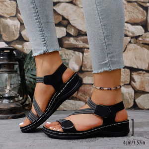 Women Summer Large <b>Magic</b> <b>Tape</b> Wedge Sandals New Sports Style Beach Sandals Wholesale - Product Image 4
