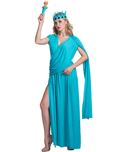 Disfraz Clásico de <span class=keywords><strong>la</strong></span> Diosa Griega Lady Liberty para Mujer, Vestido de Estatua, Disfraces de Halloween para Cosplay, Poliéster, TV y Cine - Product Image 6