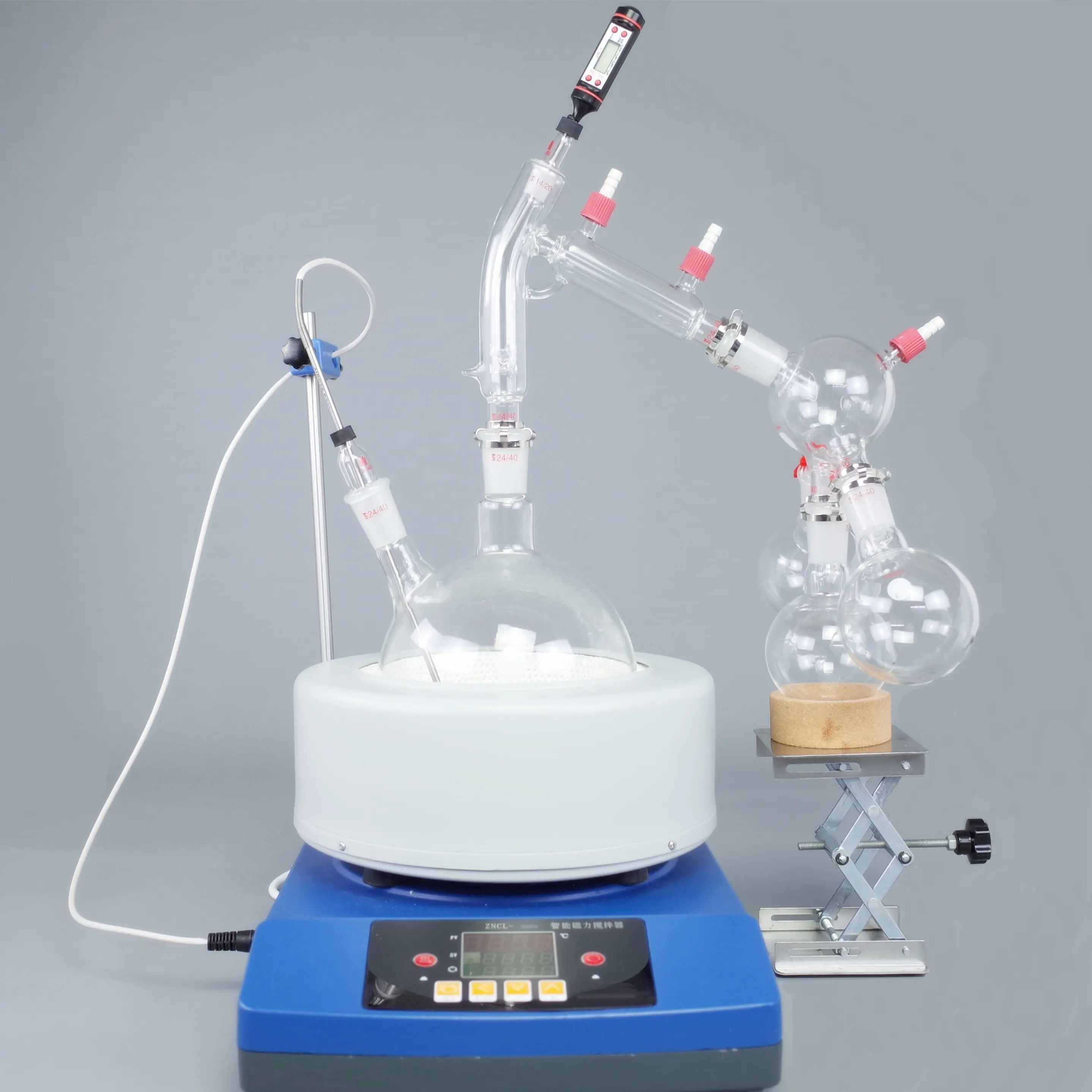Topacelab-Extraktion maschine 2L Kurzweg destillation skopf mit Vakuum mantel/24/40 Verbindungen