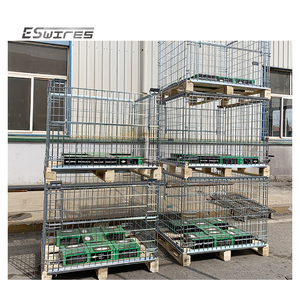 Thép mạ kẽm lưu trữ Stackable gấp ráp kim loại số lượng lớn <span class=keywords><strong>container</strong></span> Euro lồng <span class=keywords><strong>Pallet</strong></span> - Product Image 1