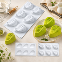 AKOKO Moule en silicone pour gâteau mousse à 6 feuilles Pâtisserie occidentale française Moule à chocolat décoré de feuilles de chocolat