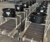 Convoyeur à bande à mailles de refroidissement par air en acier inoxydable de qualité alimentaire SUS304 avec ventilateurs | Système de convoyeur de refroidissement et de séchage des aliments frits