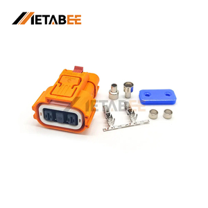 EV High Voltage Connector 2 Pin <strong>Plug</strong> 40A 6mm2 Wire HVIL Power Terminal A-Key Battery Port Socket IP67 1000V DC Waterproof - Product Image 3