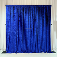 ANNIELU Rideaux de fond de scène en velours froissé bleu roi de 10 pieds, personnalisables pour mariages, banquets et événements