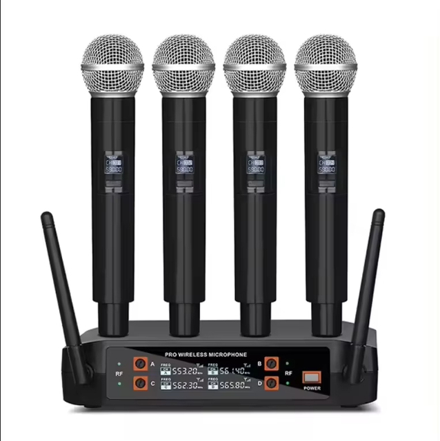 Long Range Uhf Professional Wireless Microphone Cordless Mic System for Stage Performance