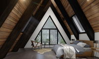 Cabane en acier à structure triangulaire moderne à trois côtés, petite maison urbaine/suburbaine pour les vacances en famille, le camping