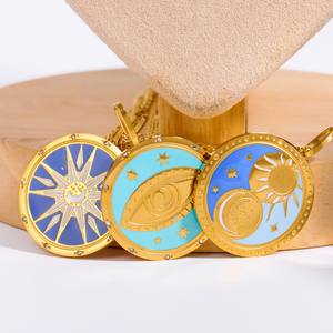 新しいタロットカードネックレスラウンドカードペンダントセーターチェーンファッションジュエリー - Product Image 6