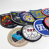 Patchs de logo de vêtements de sport personnalisés insigne de broderie en forme de bouclier patchs de fer tissé sur chapeau pour vêtements