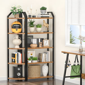 Scaffali in MDF reversibili a 5 livelli con libreria a doppia larghezza e alta con 2 scaffali aperti per soggiorno a casa ufficio - Product Image 3