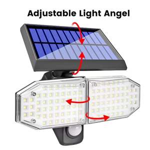 Iluminación Solar LED para Exteriores, Doble Foco, Sensor de Movimiento Ajustable, IP65 Impermeable, Lámpara de Pared para Jardín, Camino de Entrada - Product Image 4
