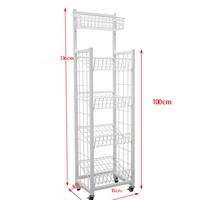 Étagère de sol en fil métallique léger à 4 niveaux pour magasin de détail, support pour chips de pommes de terre, biscuits, collations, panier en fil métallique, présentoir