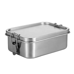 lunch box stainless steel Leak Prevent Stainless Steel Lunch Box, 3-in-1 Eco Bento Box Redesigned Silicone Seal