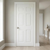 Porte en PVC 3 mm, étanche, pré-finitionnée, intérieure, 6 panneaux, style Shaker, grain de bois, vente en gros usine
