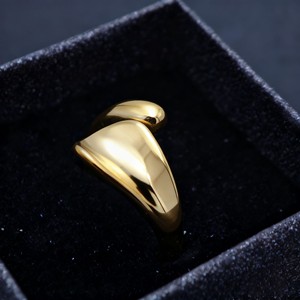 Geometric Gold <b>Ring</b> For Women Irregular Design <b>Titanium</b> Steel Index Finger Stackable Jewelry Gift - Product Image 3