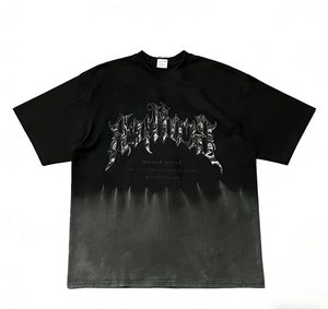 Felpa girocollo 230g, 100% cotone, effetto sfumato lavato e ricamo 3D, leggera e streetwear, vestibilità comoda, per uso quotidiano - Product Image 1