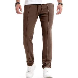 กางเกงเข้ารูปแบบลำลองของผู้ชาย2025ผ้าถักเนื้อหยาบมีซิปรูดตกแต่งกระเป๋ายืดได้น้ำหนักเบา - Product Image 1