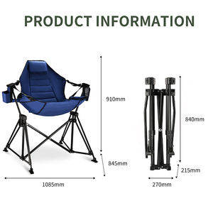 Silla Mecedora Plegable Moderna y Cómoda para Adultos Kejie, Estructura de Acero Metálico con Tela para Uso en Exteriores - Product Image 3
