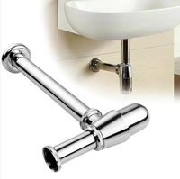 Piège à bouteille d'évier de salle de bains tuyau d'évacuation en acier inoxydable Kit de tube de vidange d'entrée de glissement de 1 à 1/4 pouces lavabo réglable